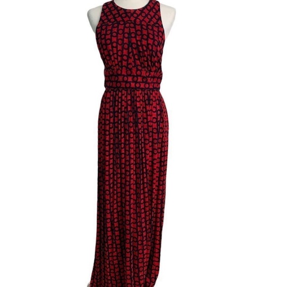 Milly of New York Dresses & Skirts - Milly Red and Blue Print Sleeveless Maxi Dress | Size L